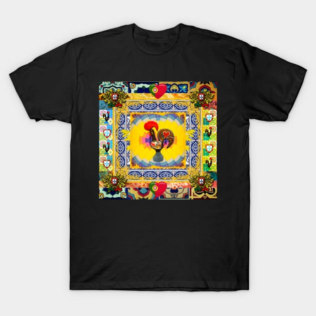 Galo de Barcelos, Portuguese folk art T-Shirt by Azorean1963